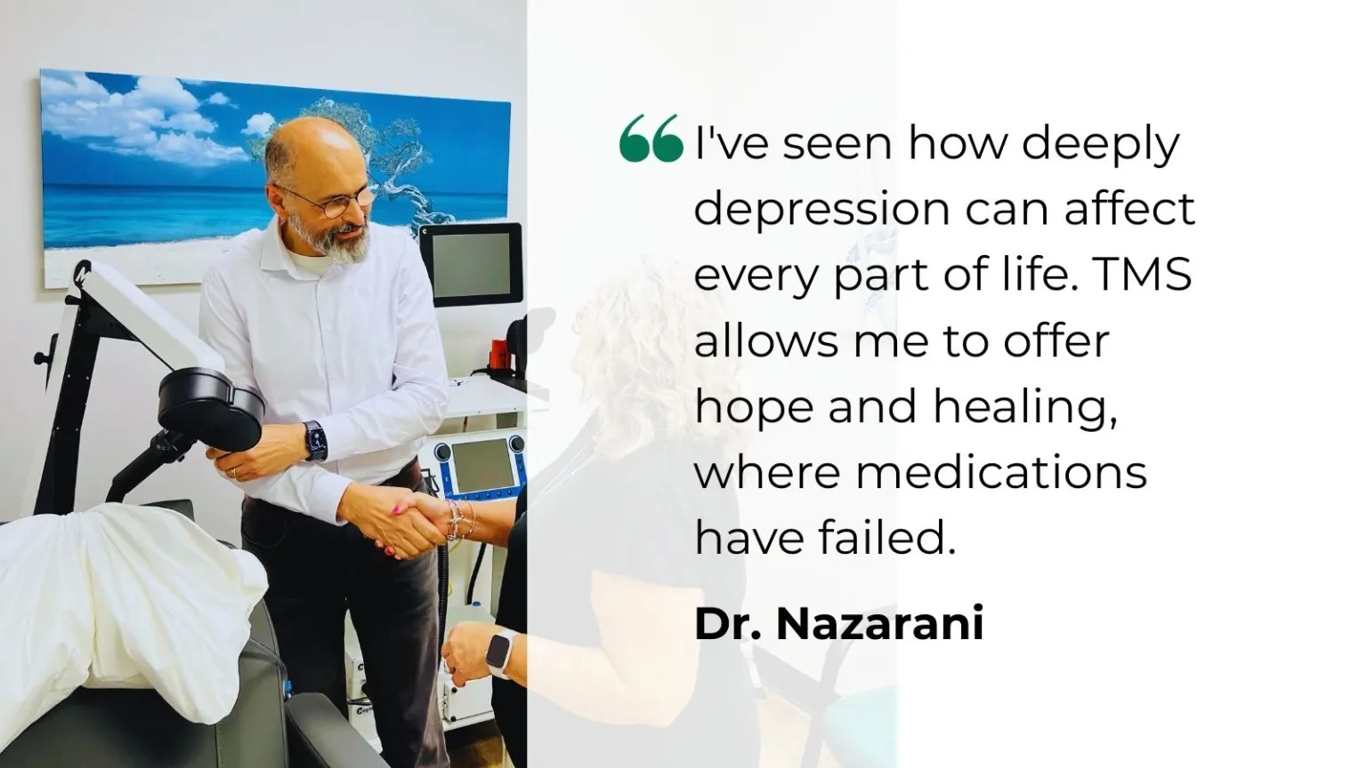 Dr. Nazarani explaining about TMS